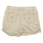CARHARTT Womens Beige Casual Cotton Blend Shorts L W36 Roll-Up Hem Button