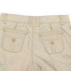 CARHARTT Womens Beige Casual Cotton Blend Shorts L W36 Roll-Up Hem Button