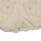 CARHARTT Womens Beige Casual Cotton Blend Shorts L W36 Roll-Up Hem Button