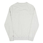 TOMMY JEANS Mens White Sweatshirt Crew Neck S Cotton Blend Iconic Logo