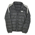 ADIDAS Womens Black & White Quilted Jacket S Polyester Blend Lightweight Puffa