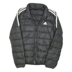 ADIDAS Womens Black & White Quilted Jacket S Polyester Blend Lightweight Puffa