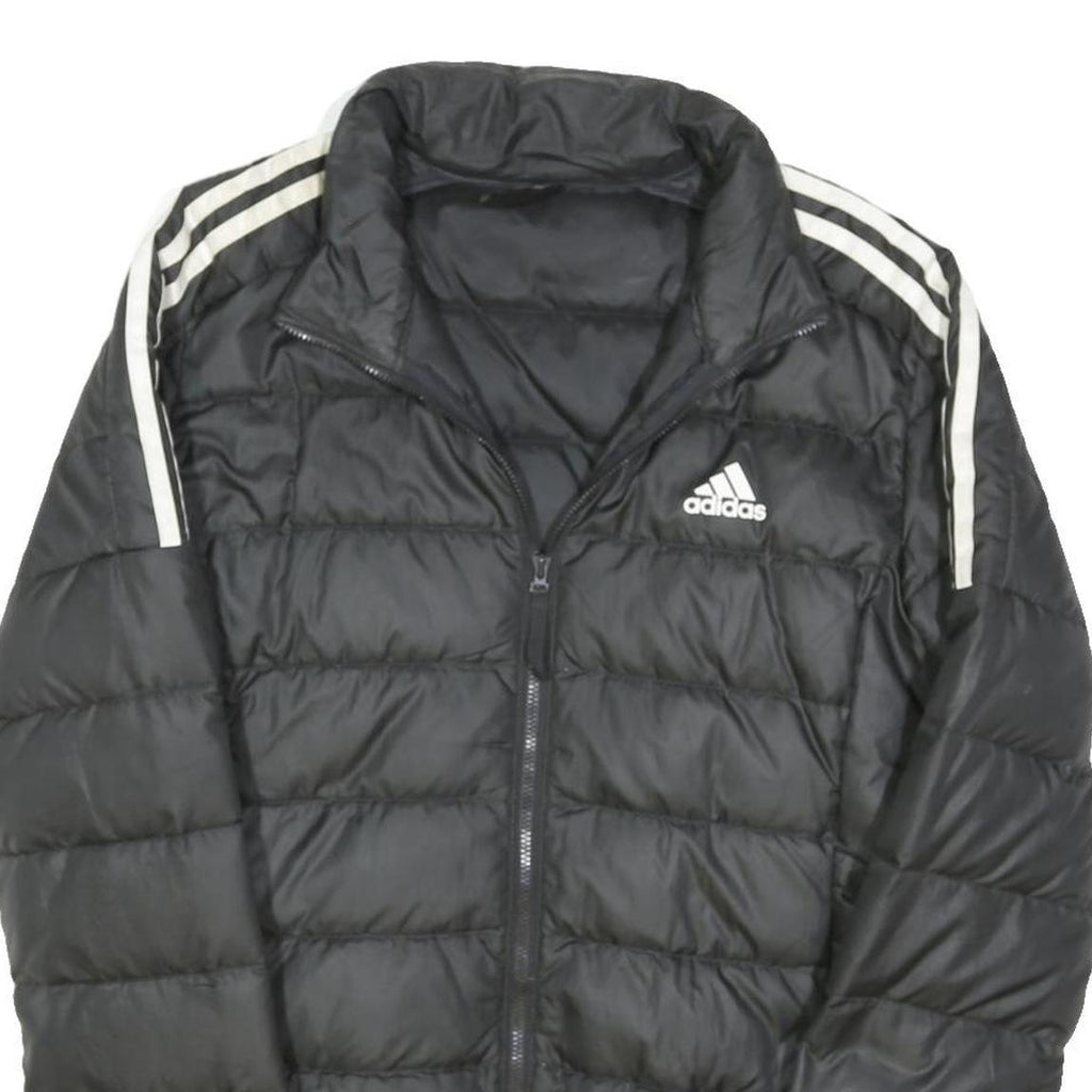 ADIDAS Womens Black & White Quilted Jacket S Polyester Blend Lightweight Puffa