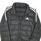 ADIDAS Womens Black & White Quilted Jacket S Polyester Blend Lightweight Puffa
