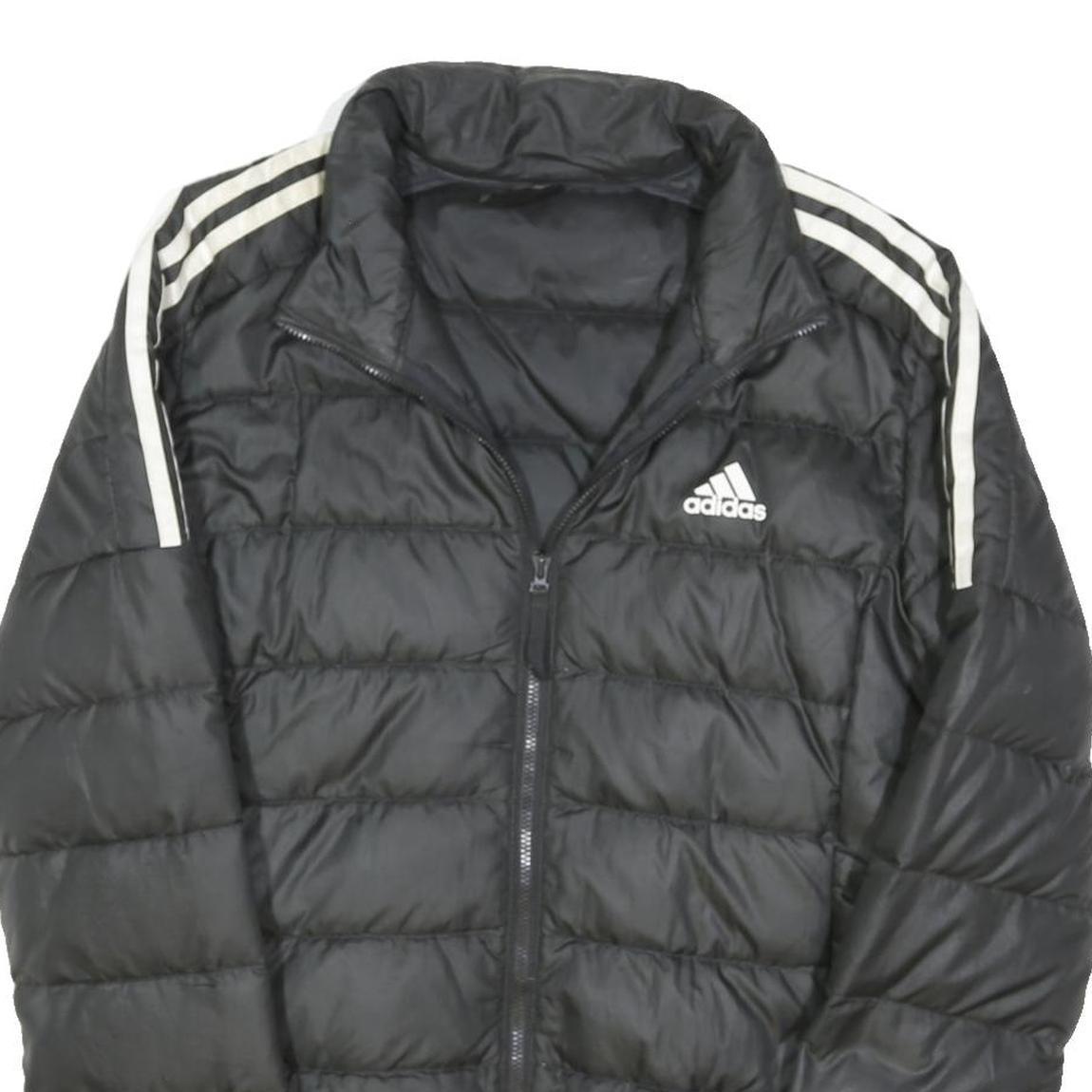 ADIDAS Womens Black & White Quilted Jacket S Polyester Blend Lightweight Puffa