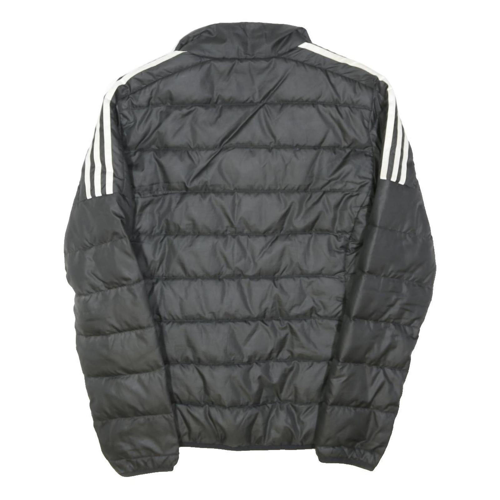 ADIDAS Womens Black & White Quilted Jacket S Polyester Blend Lightweight Puffa