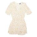 RECLAIMED VINTAGE Womens Cream Playsuit Floral Print Viscose Blend UK 10 Summer