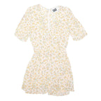 RECLAIMED VINTAGE Womens Cream Playsuit Floral Print Viscose Blend UK 10 Summer