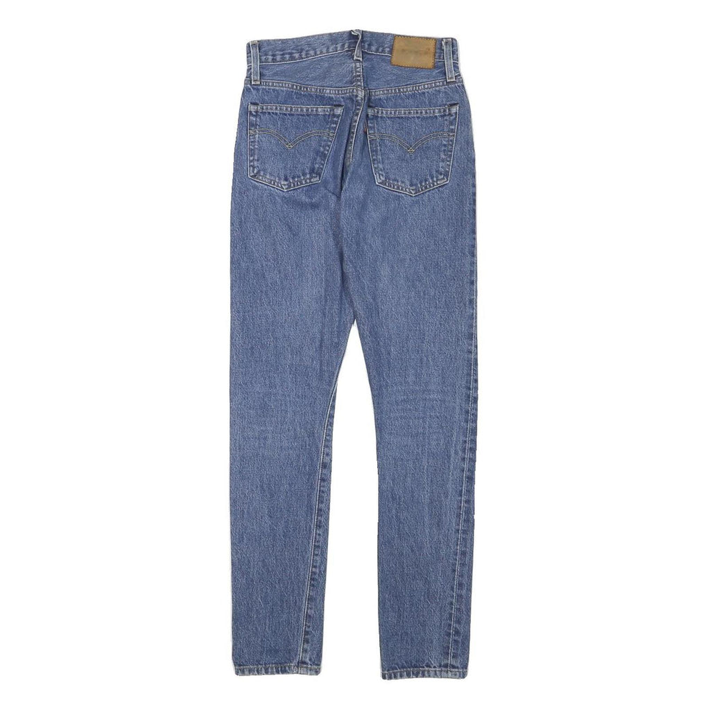 LEVI'S Womens Blue Slim Skinny Denim Medium W25 L29 Button Cotton Blend Jeans