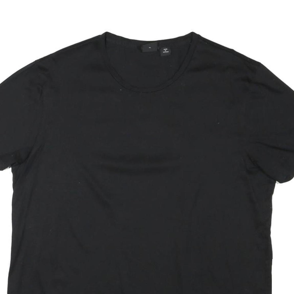 BOSS Mens Black Plain T-Shirt XL Short Sleeve Crew Neck Cotton Blend Soft