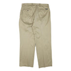 DICKIES Mens Regular Beige Trousers W34 L30 Cotton Blend Zip Classic Straight