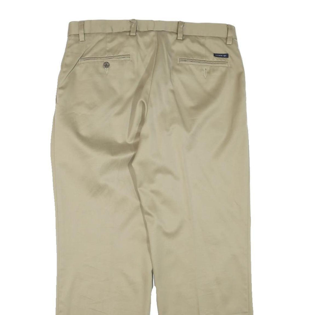 DICKIES Mens Regular Beige Trousers W34 L30 Cotton Blend Zip Classic Straight