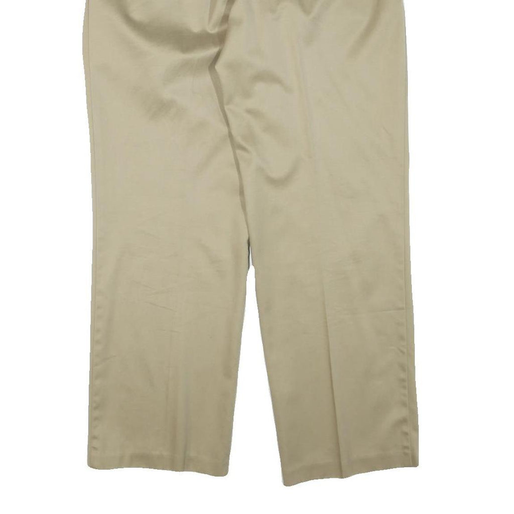 DICKIES Mens Regular Beige Trousers W34 L30 Cotton Blend Zip Classic Straight