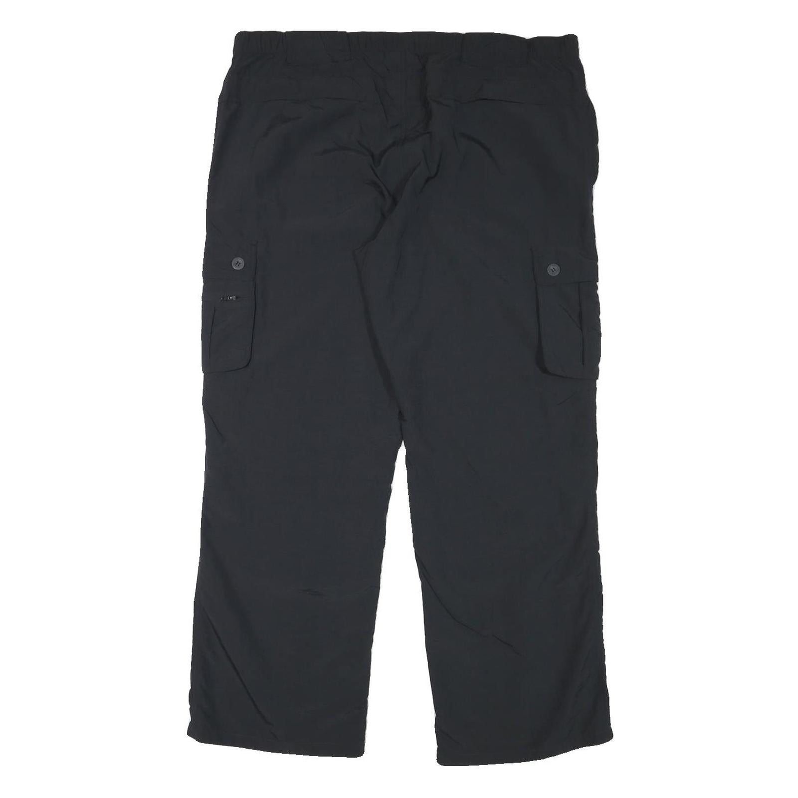 SWITCHER Mens Black Regular Fit Cargo Trousers W38 L29 Zip Closure Polyester