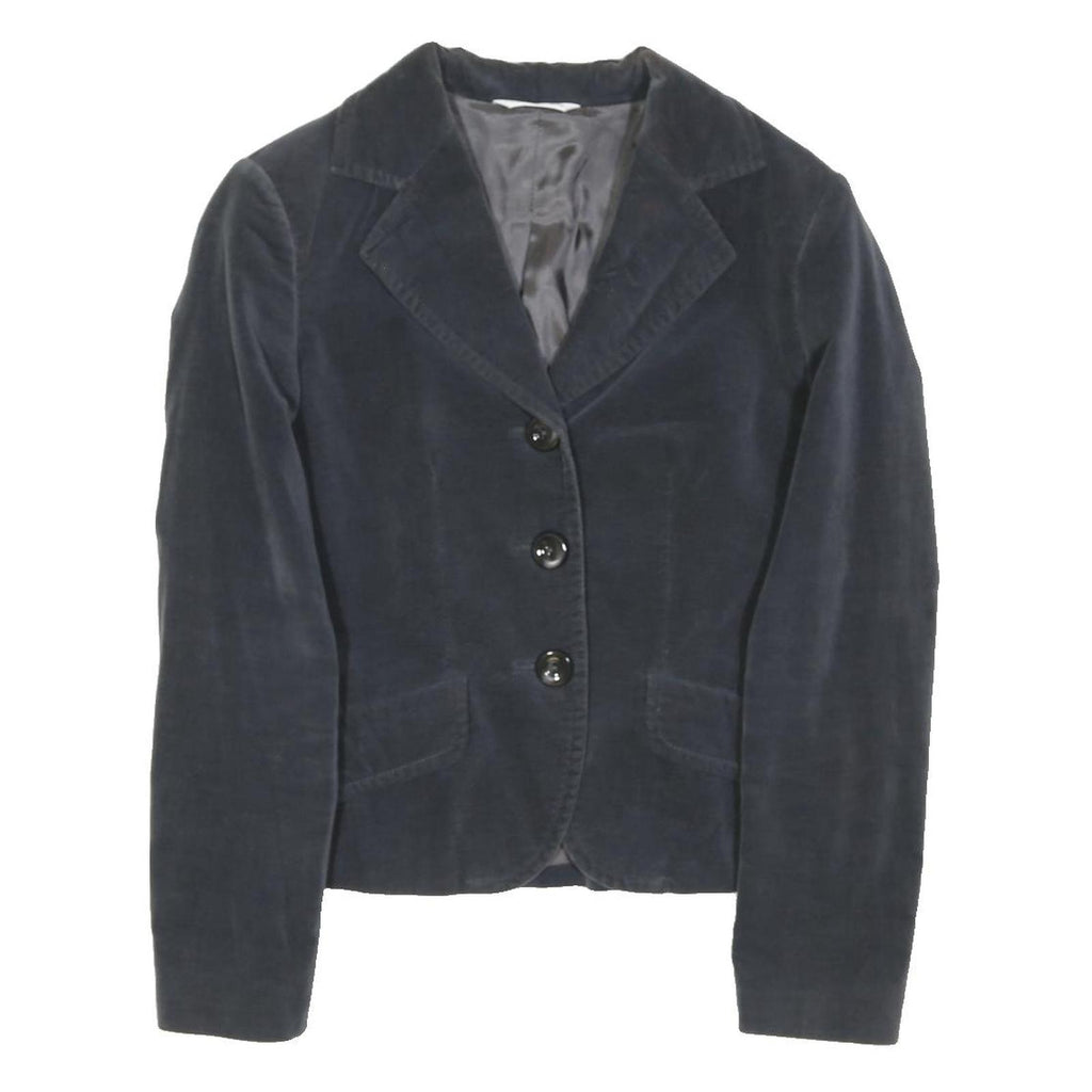 PIU PIU Womens Black Velvet Button Jacket S Tailored Plain Elegant