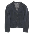 PIU PIU Womens Black Velvet Button Jacket S Tailored Plain Elegant