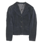 PIU PIU Womens Black Velvet Button Jacket S Tailored Plain Elegant