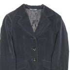 PIU PIU Womens Black Velvet Button Jacket S Tailored Plain Elegant