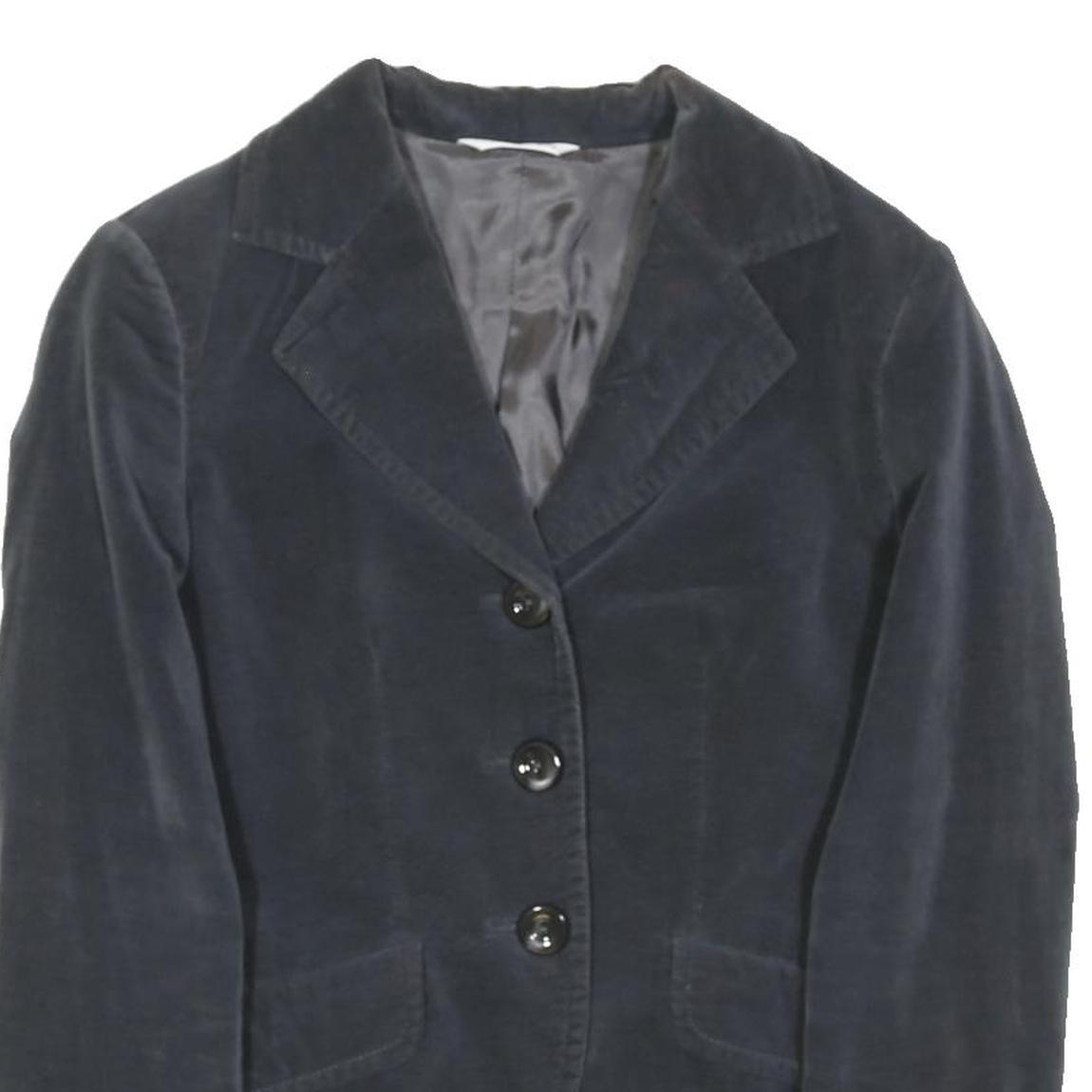 PIU PIU Womens Black Velvet Button Jacket S Tailored Plain Elegant