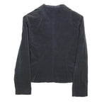 PIU PIU Womens Black Velvet Button Jacket S Tailored Plain Elegant