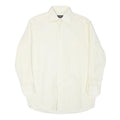 HUGO BOSS Mens White Plain Shirt M Classic Fit Cotton Blend Long Sleeve Button