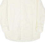 HUGO BOSS Mens White Plain Shirt M Classic Fit Cotton Blend Long Sleeve Button