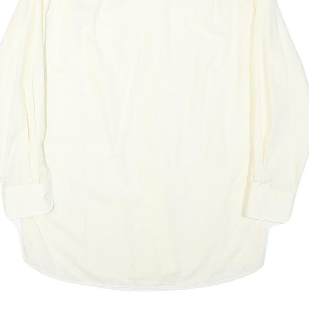 HUGO BOSS Mens White Plain Shirt M Classic Fit Cotton Blend Long Sleeve Button