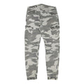Womens Relaxed Grey & White Camo Button Trousers W30 L28 Casual Cargo Style