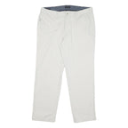 NAUTICA Mens Regular Fit White Cotton Blend Regular Leg Trousers W32 L30 Casual