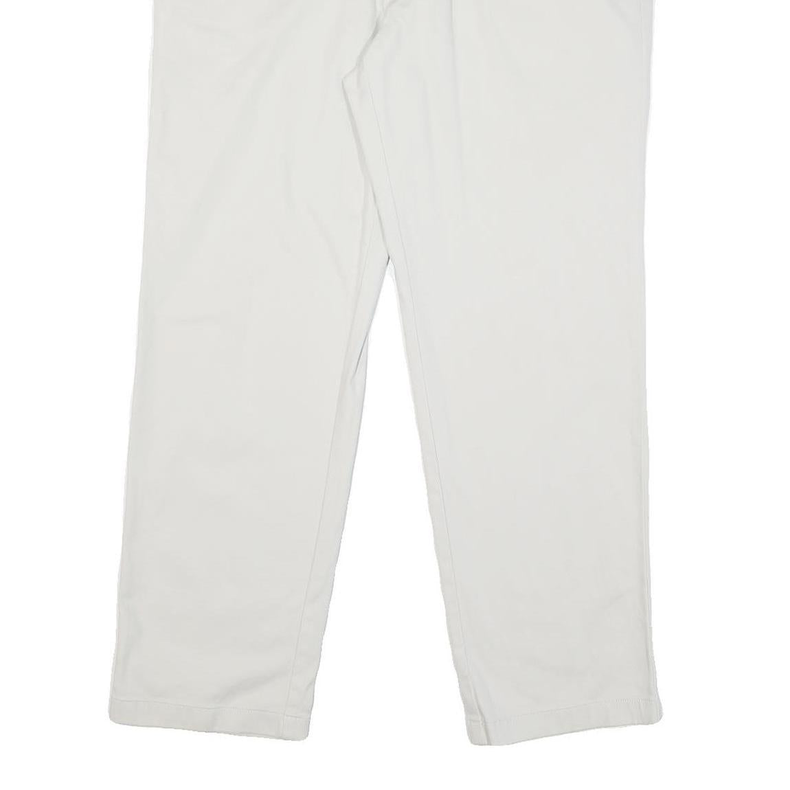 NAUTICA Mens Regular Fit White Cotton Blend Regular Leg Trousers W32 L30 Casual