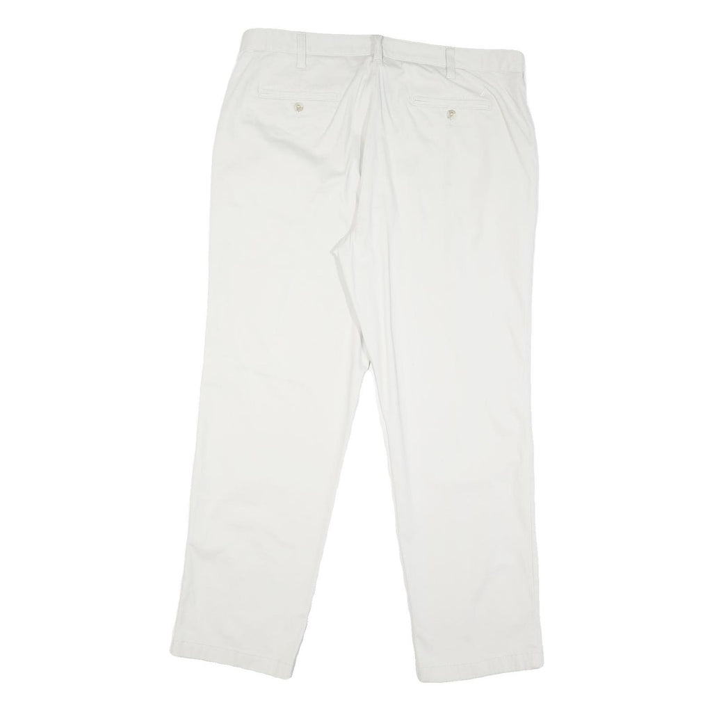 NAUTICA Mens Regular Fit White Cotton Blend Regular Leg Trousers W32 L30 Casual