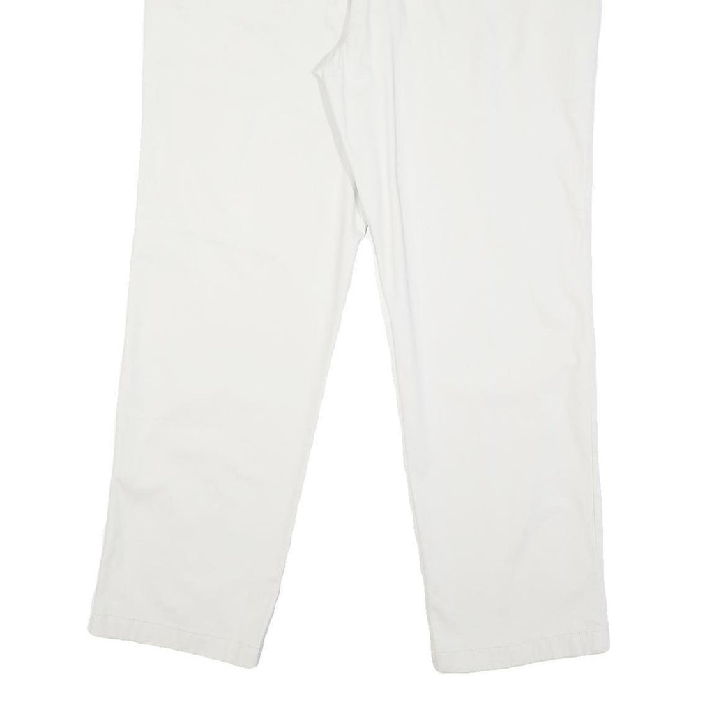 NAUTICA Mens Regular Fit White Cotton Blend Regular Leg Trousers W32 L30 Casual