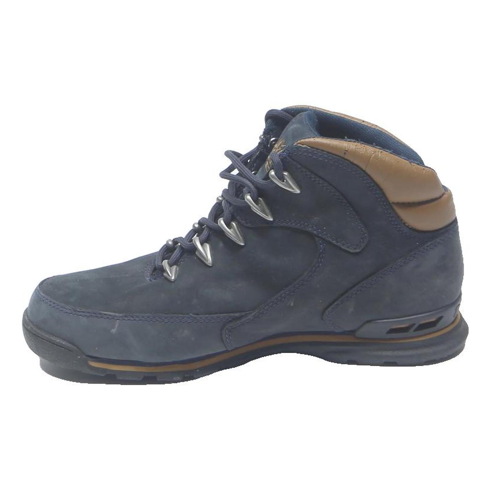 TIMBERLAND Mens High Top Leather Boots Navy Blue UK 8.5 Outdoor Casual