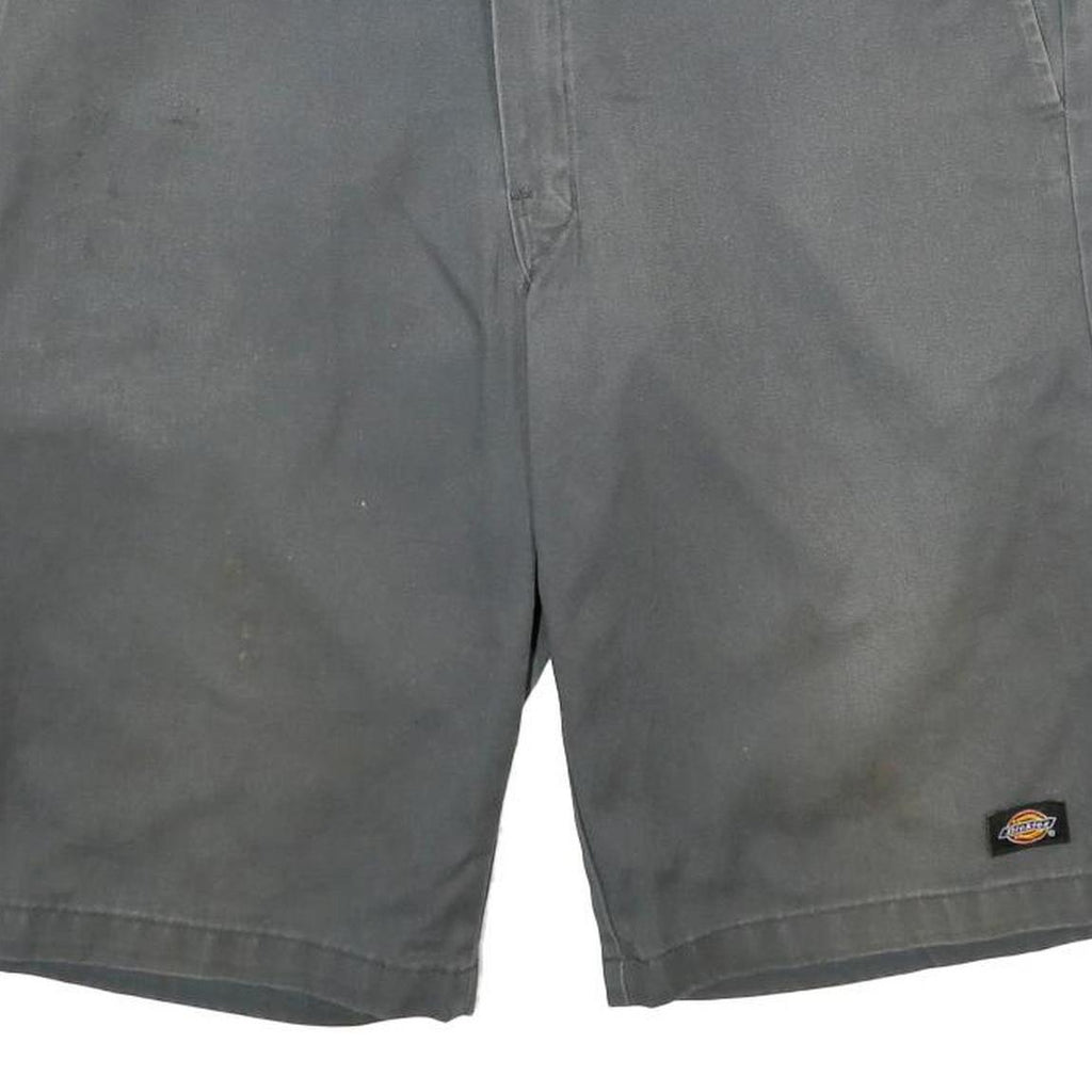 DICKIES Mens Shorts Grey L W36 Workwear Polyester Blend Button Pockets