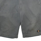 DICKIES Mens Shorts Grey L W36 Workwear Polyester Blend Button Pockets