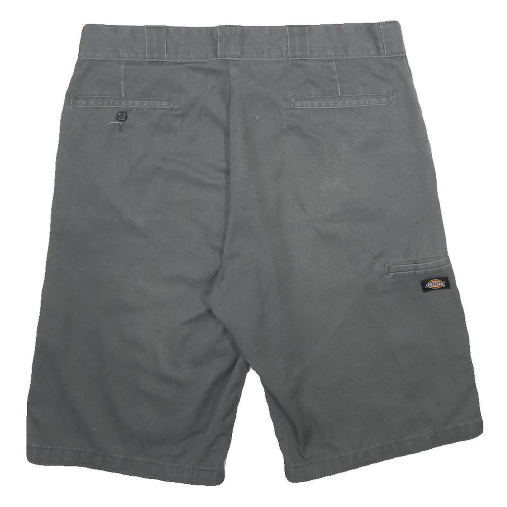 DICKIES Mens Shorts Grey L W36 Workwear Polyester Blend Button Pockets