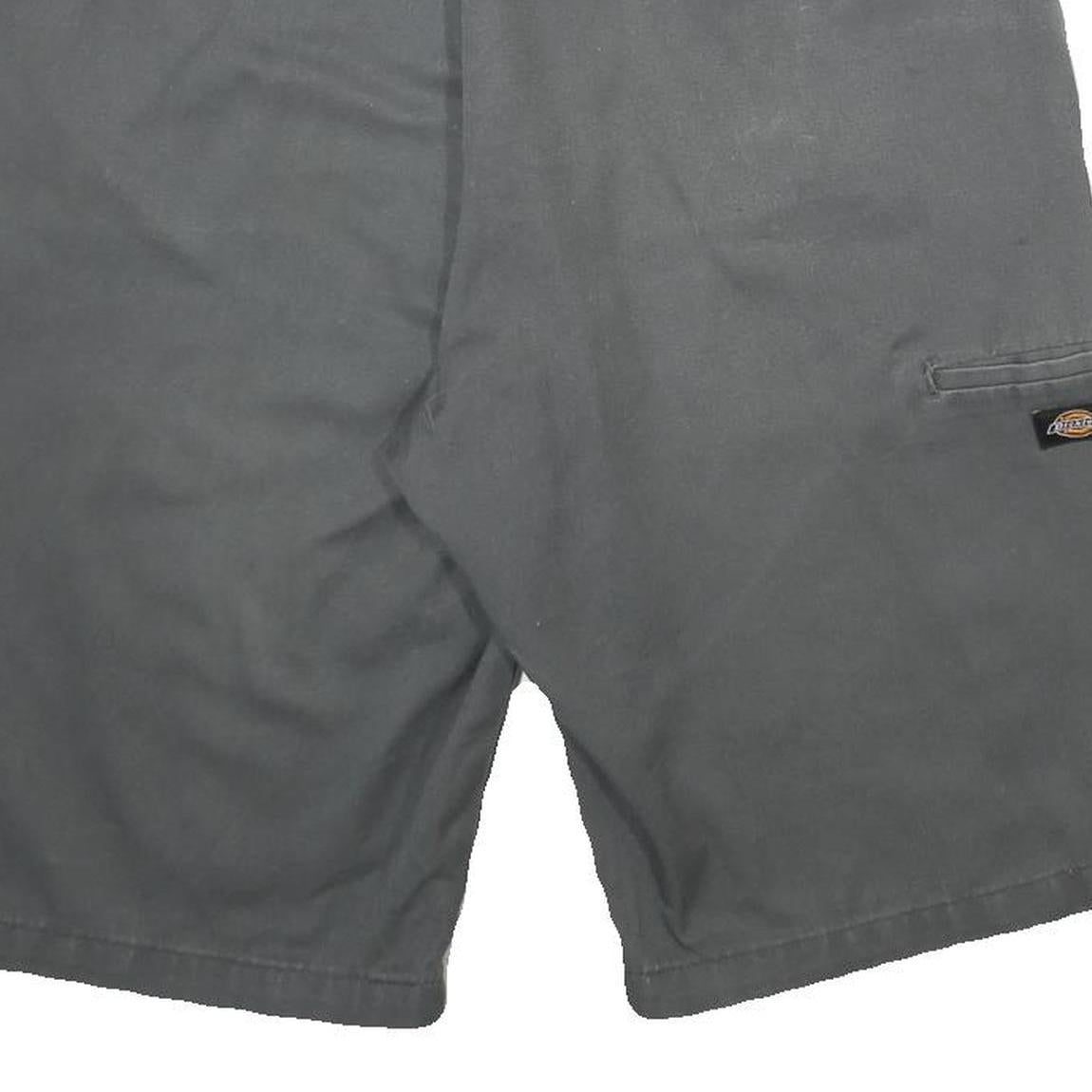 DICKIES Mens Shorts Grey L W36 Workwear Polyester Blend Button Pockets