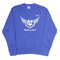 NIKE Mens Blue Track & Field Sweatshirt Crew Neck M Casual Sportswear Cotton