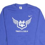 NIKE Mens Blue Track & Field Sweatshirt Crew Neck M Casual Sportswear Cotton
