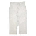 CARHARTT Mens Loose Cotton Blend White Trousers W36 L27 Workwear Zip Closure