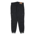 SIKSILK Mens Black Slim Cargo Trousers W30 L27 Cotton Blend Zip Pockets