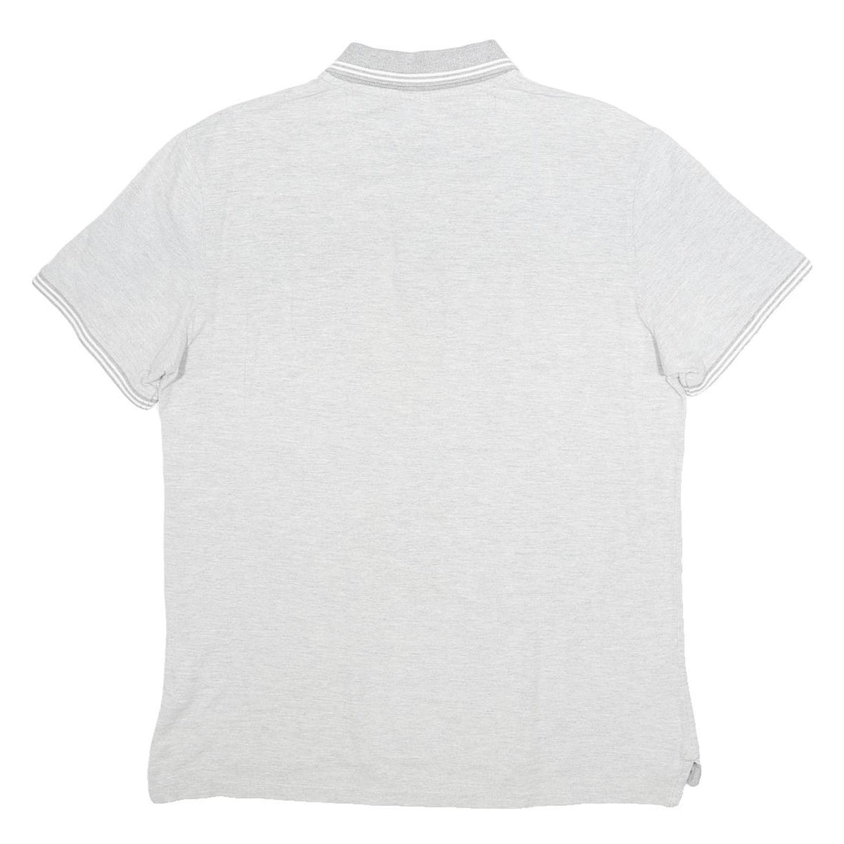 CHAMPION Mens Grey Plain Short Sleeve Polo Shirt L Cotton Blend Casual
