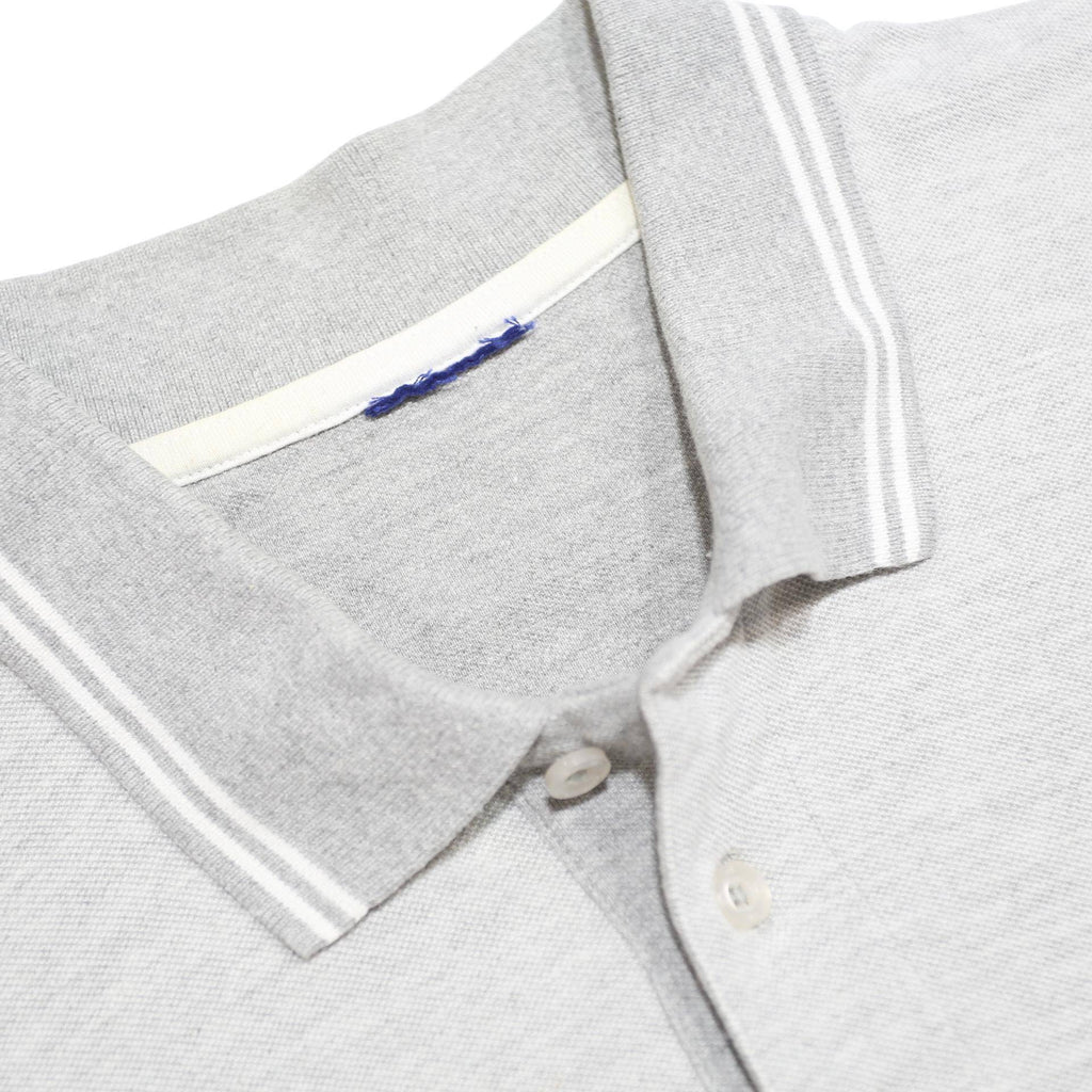 CHAMPION Mens Grey Plain Short Sleeve Polo Shirt L Cotton Blend Casual