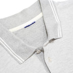 CHAMPION Mens Grey Plain Short Sleeve Polo Shirt L Cotton Blend Casual