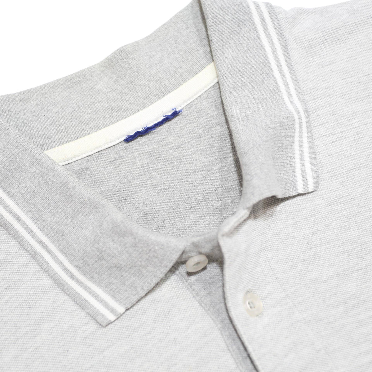CHAMPION Mens Grey Plain Short Sleeve Polo Shirt L Cotton Blend Casual
