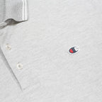 CHAMPION Mens Grey Plain Short Sleeve Polo Shirt L Cotton Blend Casual
