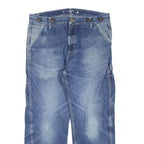 CARHARTT Mens Blue Regular Fit Straight Denim Medium Wash W34 L25 Workwear Jeans