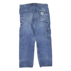 CARHARTT Mens Blue Regular Fit Straight Denim Medium Wash W34 L25 Workwear Jeans
