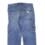 CARHARTT Mens Blue Regular Fit Straight Denim Medium Wash W34 L25 Workwear Jeans