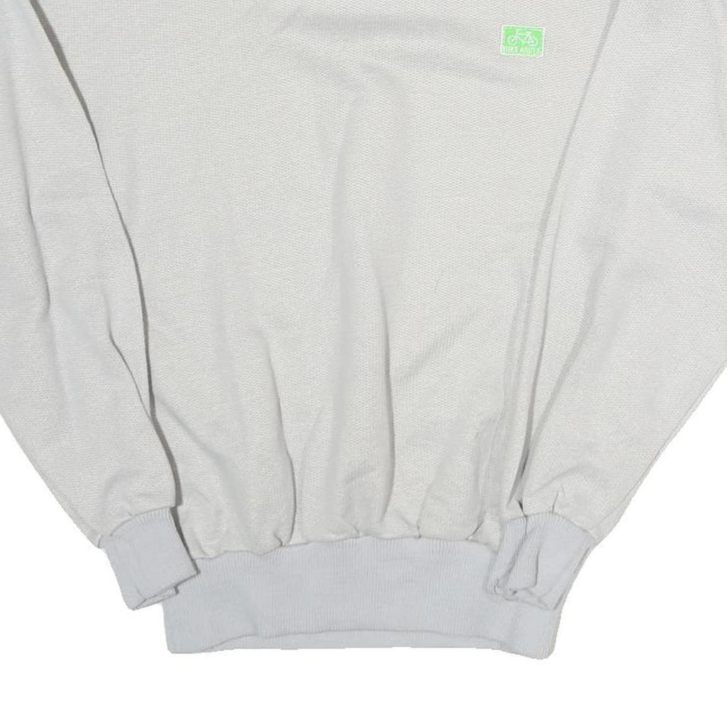 BIKE ROUTE Womens White Sweatshirt S Cotton Blend Pullover Crew Neck Casual